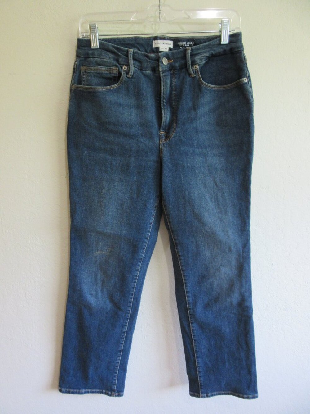 GOOD AMERICAN Blue 10 Straight Leg Mid-Rise Jeans
